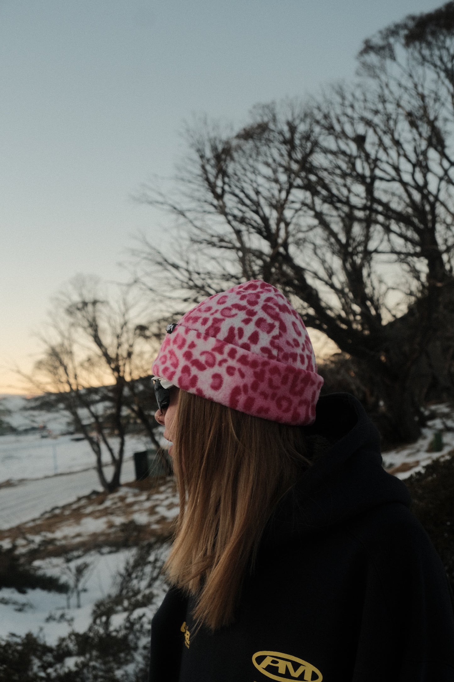 Pink Leopard Beanie