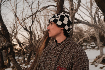 B&W Checker Beanie